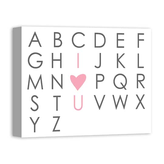 I Heart You Alphabet Canvas Wall Art
